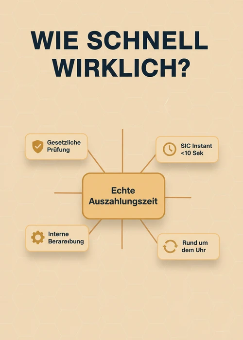 Schweizer Franken Münzen und eine Stoppuhr, die schnelle Auszahlungen symbolisieren