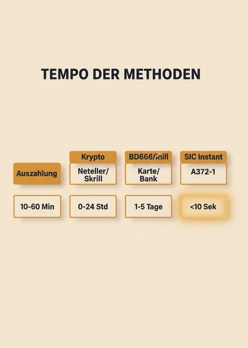 Schweizer Alpenpanorama mit einem stilisierten Casino-Chip im Vordergrund, der schnelle Auszahlungen symbolisiert.