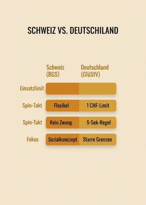 Ein Stapel Schweizer Franken Banknoten und Münzen neben einem Smartphone, das eine Casino-App anzeigt, symbolisiert schnelle Auszahlungen ohne Limits.